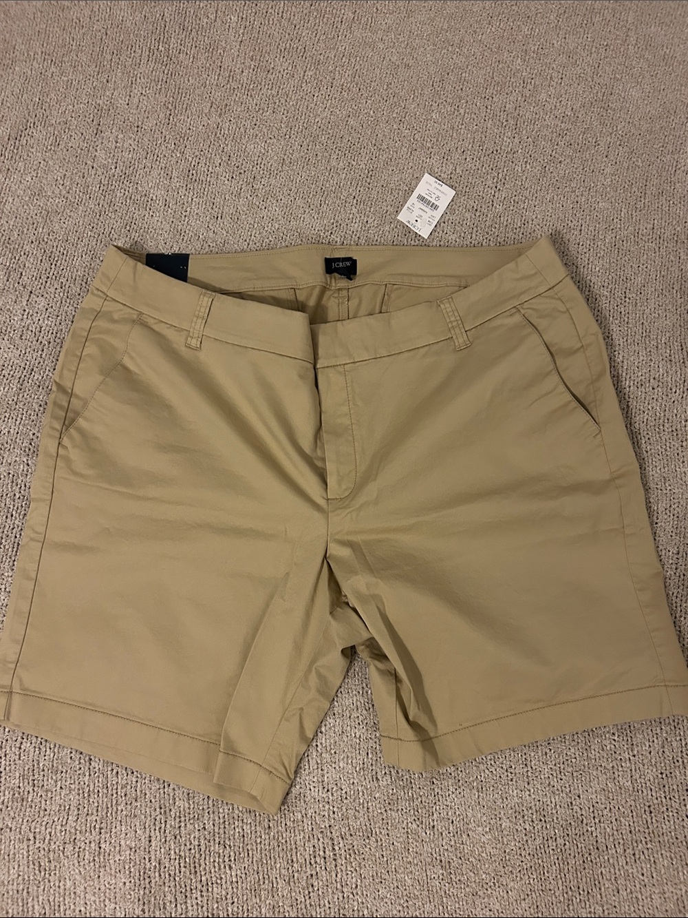 J. Crew Khaki Flat-Front Cotton Shorts